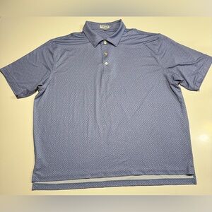 Peter Millar Golf Polo Shirt Mens Size XLG Blue Summer Comfort Martini Print